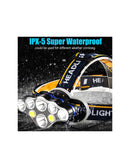 Lanterna Frontal LED Recarregável com Ajuste de Intensidade