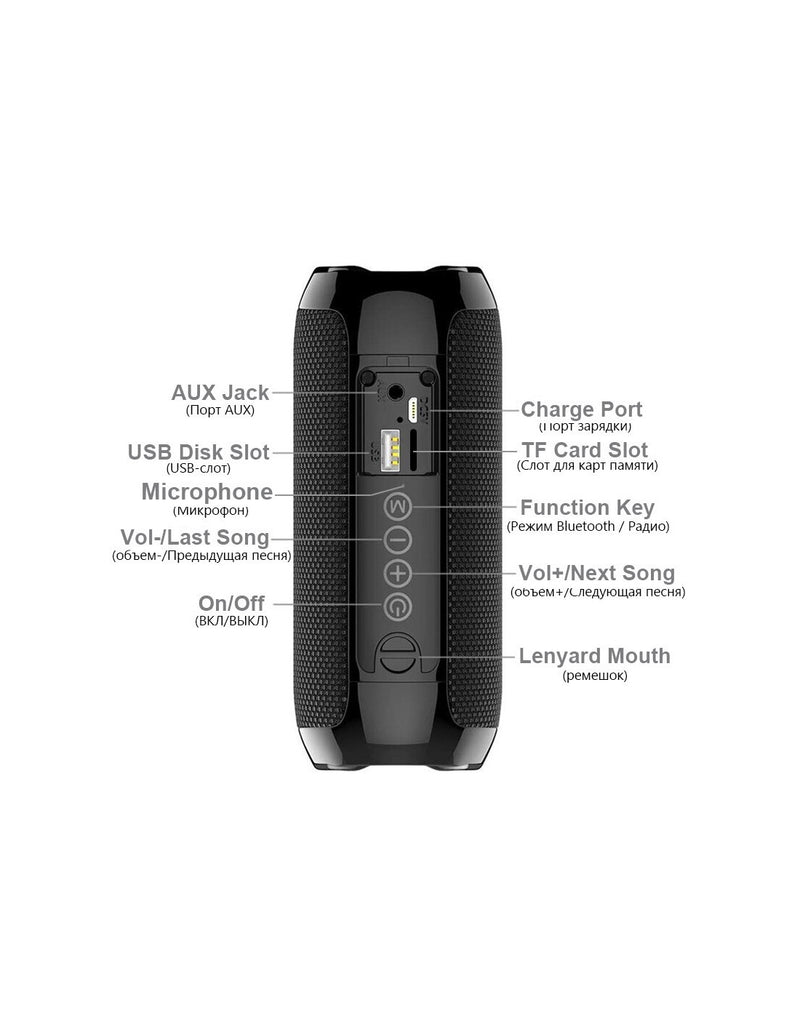 Coluna Bluetooth T&G 1200 mAh TG116