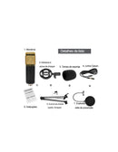 Conjunto Microfone Condensador e Placa de Som QA-T606