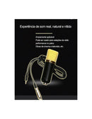 Conjunto Microfone Condensador e Placa de Som QA-T606