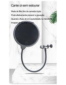 Conjunto Microfone Condensador e Placa de Som QA-T606