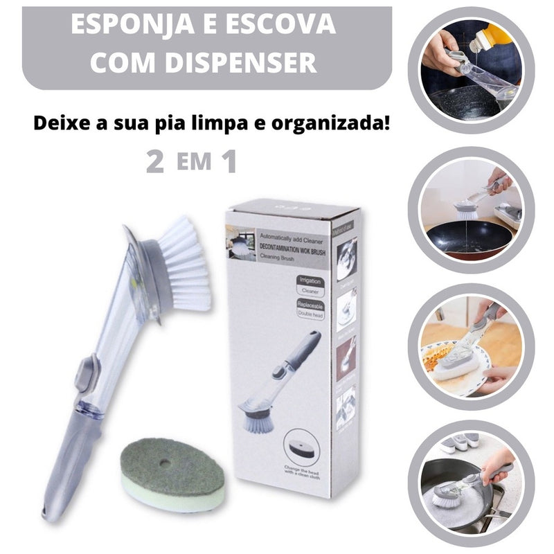 Escova com Dispensador 2 em 1