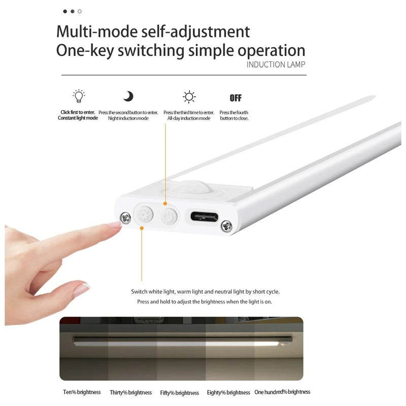 Luz LED USB com Sensor de Movimento – 30 cm