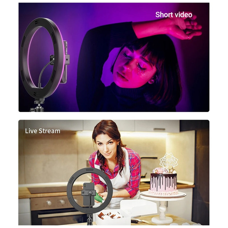 Ring Light RGB c/ Tripé Suporte