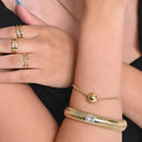 Pulseira em aço tubo com pedra retângular